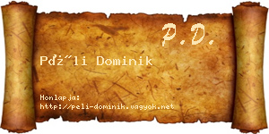 Péli Dominik névjegykártya